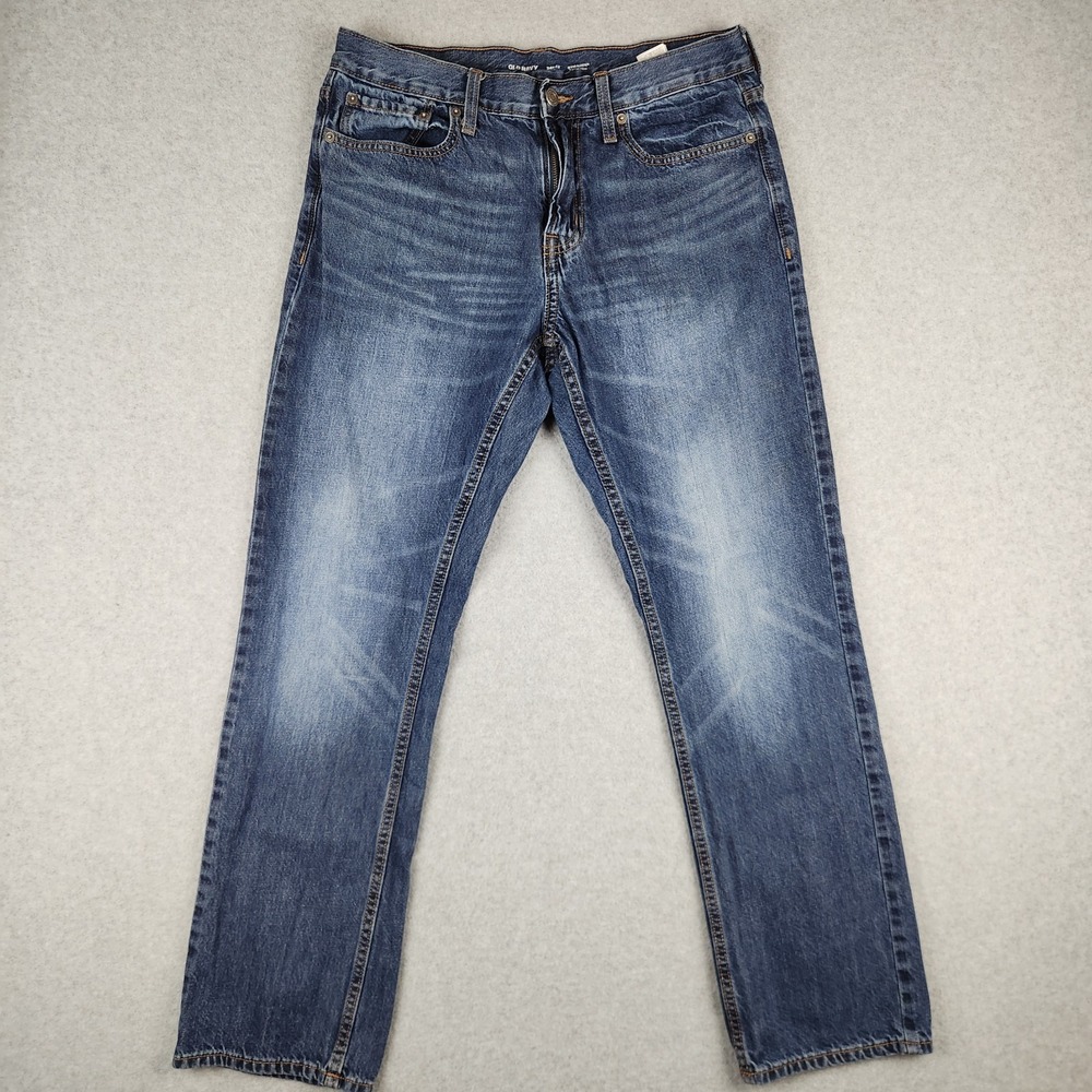 Old Navy Men's Straight Fit Jeans 32x30 Actual Built-In Tough 100% Cotton Denim